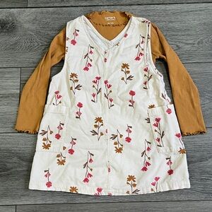 Carter's Floral Dress with Brown Long Sleeves